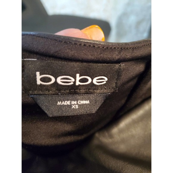 Bebe Women's Solid Black Polyester Pull On Mid Rise Skinny Fit Pant Size X-Small - Picture 7 of 12